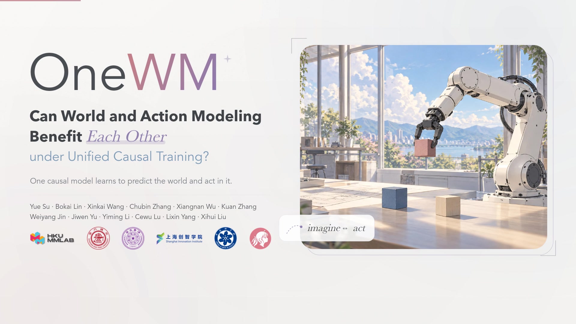 OneWM: unified causal training for world prediction and action generation